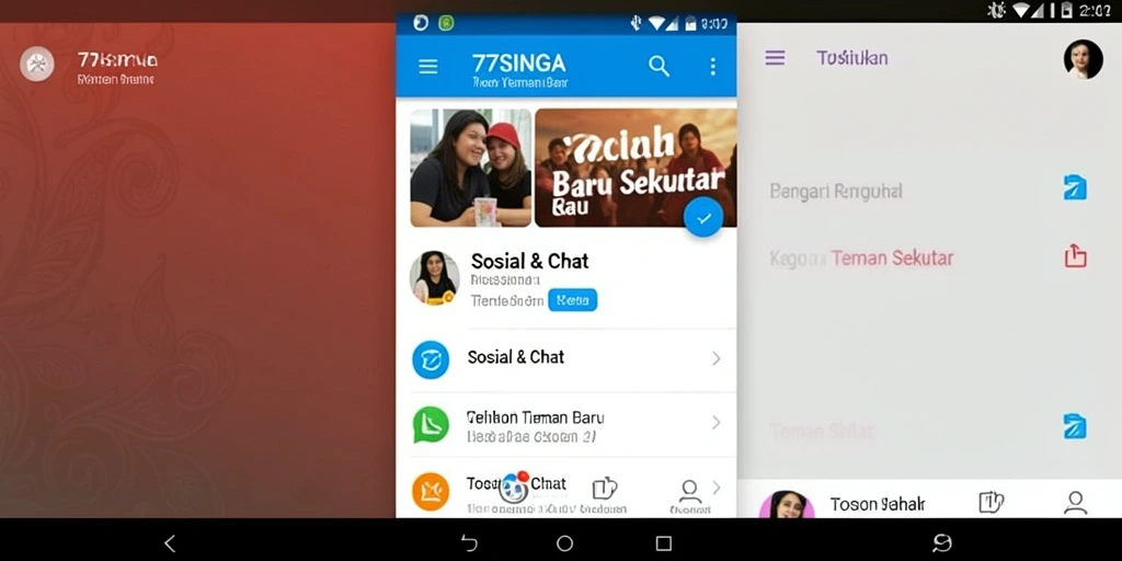 Tampilan antarmuka aplikasi 77SINGA yang interaktif dan ramah pengguna.