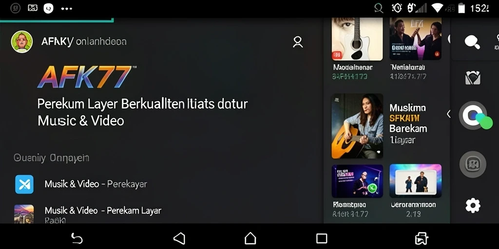 Tangkapan layar dari antarmuka AFK77 saat merekam video.