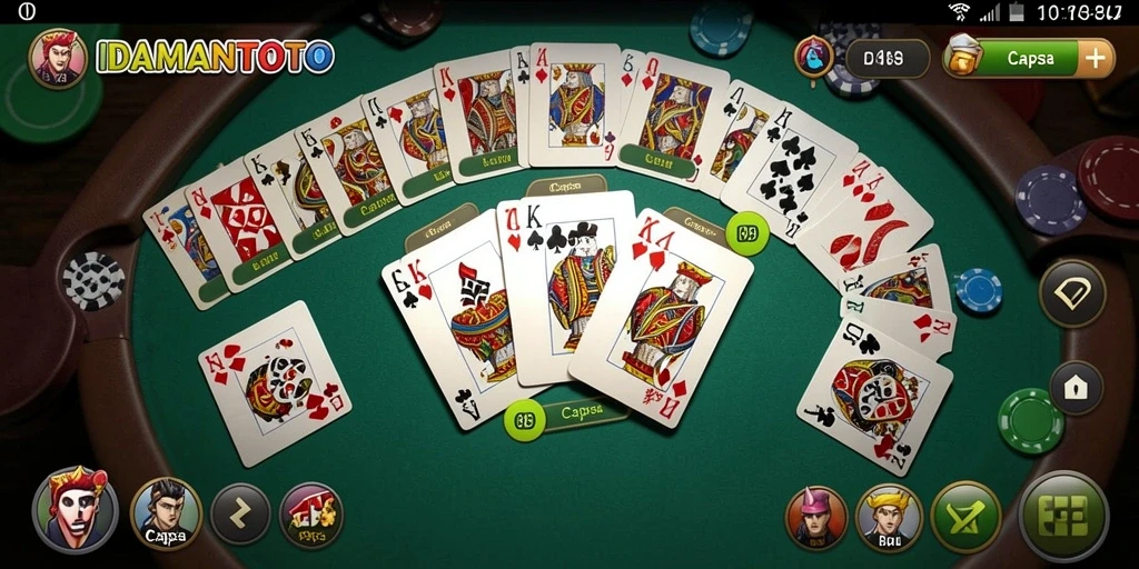 Tampilan antarmuka menarik dari game Capsa IDAMANTOTO.