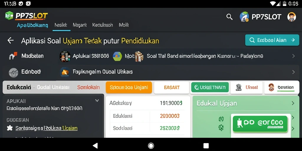 Tampilan antarmuka aplikasi Soal Ujian yang intuitif.
