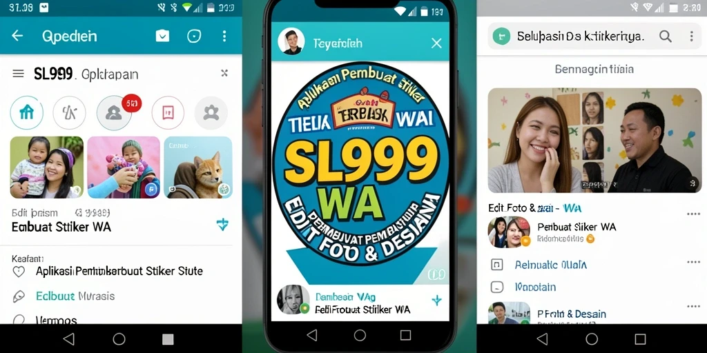 Tampilan antarmuka aplikasi SL999 untuk membuat stiker WA yang menarik.