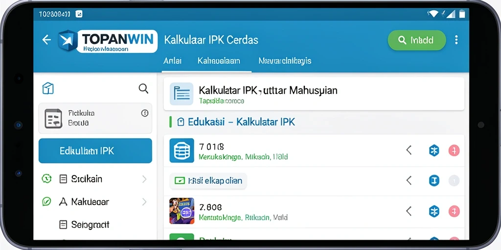 Tampilan antarmuka <strong>TOPANWIN</strong> untuk menghitung Kalkulator IPK dengan mudah.